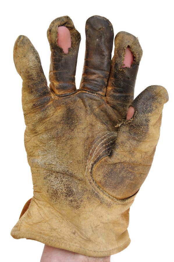 Dirty Leather Work Glove With Holes Stock Photography Image 13334782