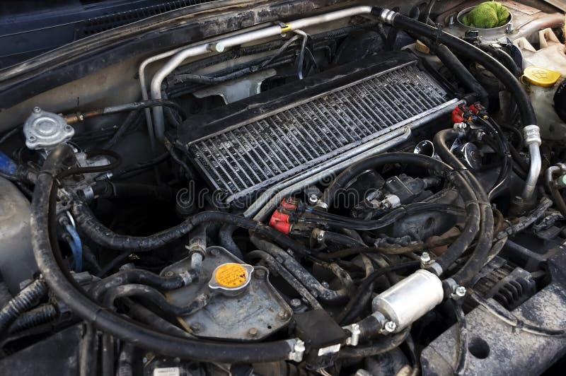 Dirty oily car engine stock image. Image of clean, expensive 63092033