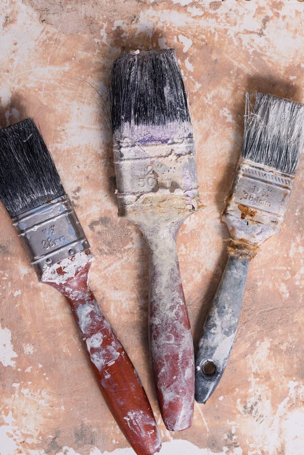 Dirty Paint Brushes stock image. Image of paintbrush 66421935