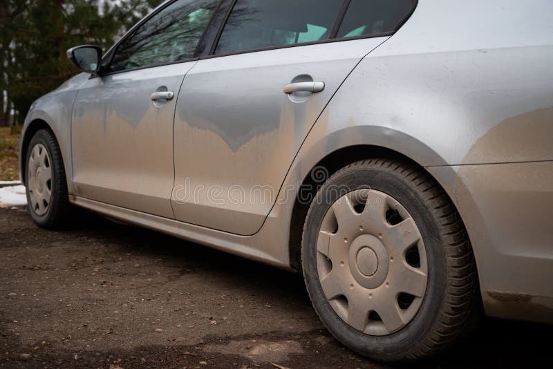 The dirty side of the car. The machine. Design element royalty free stock images
