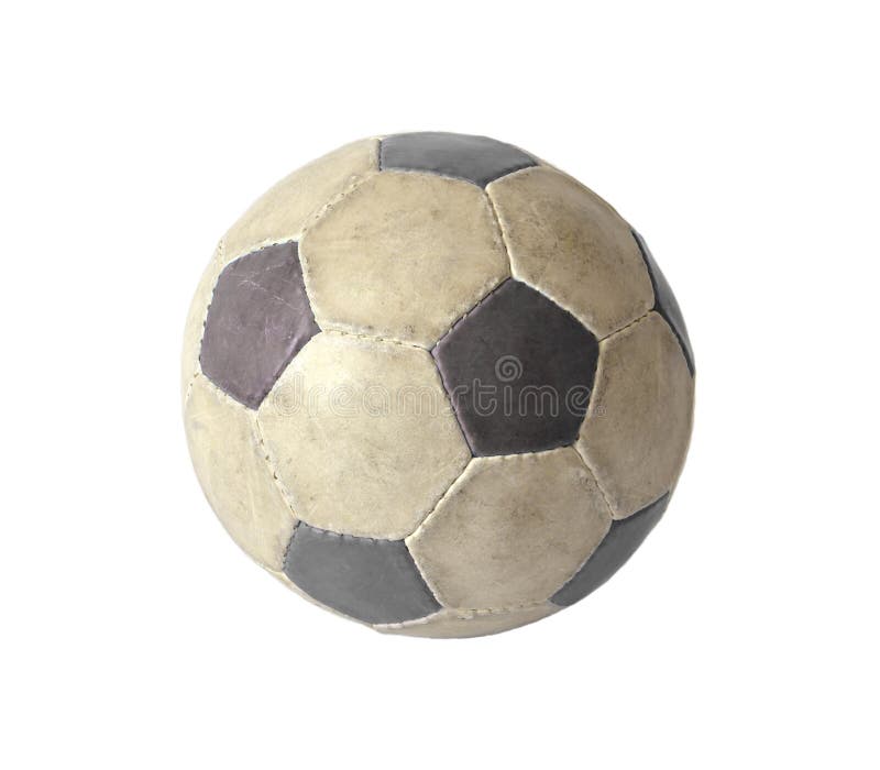 Dirty soccer ball stock photo