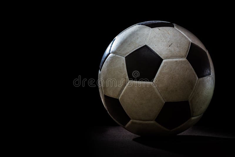 Dirty soccer ball stock image