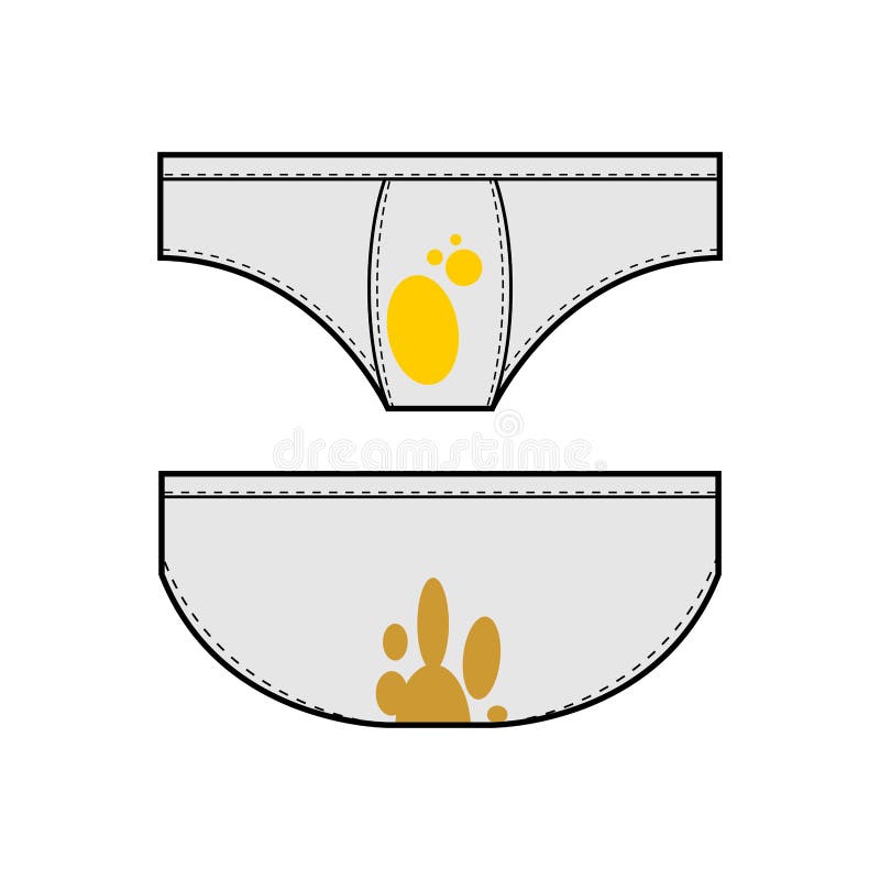 Dirty Underwear. Mens And Womens Underpants With Urinal Stains, Wet Panties  Dirt Hygiene Shorts Stinky Pants Mud Bikini Untidy Undergarment Woman  Pooping, Neat Vector Illustration Royalty Free SVG, Cliparts, Vectors, and  Stock