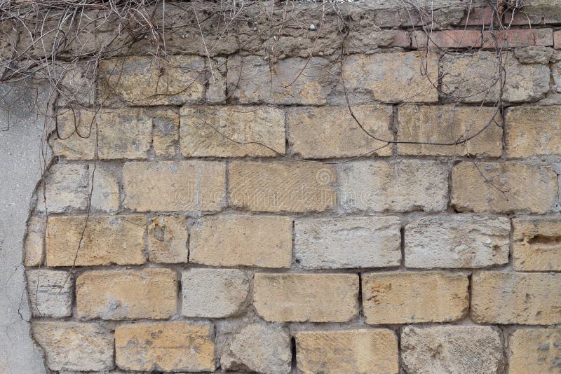 Dirty Uneven Brickwall Texture Background Or Backdrop With Crack