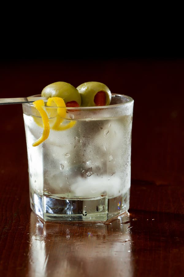 Dirty vodka martini stock photo. Image of happy, bartender