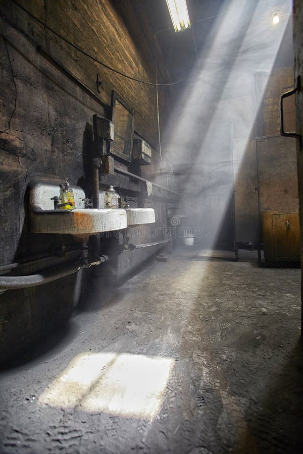 Dirty Washroom stock photo. Image of lightbeams, background 84555070