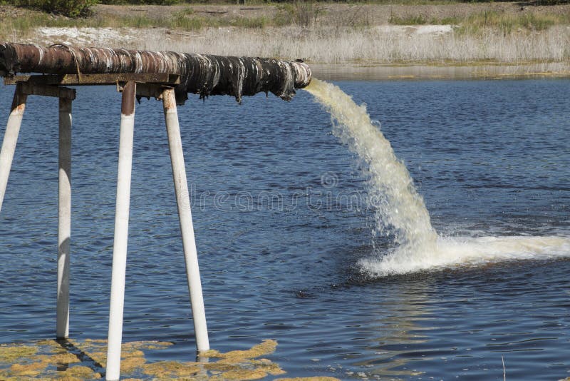 Dirty Water Flows from a Pipe Stock Photo Image of influence, liquid