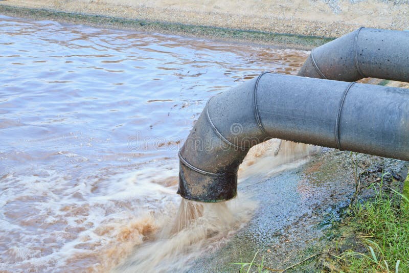 Dirty Water Flows from a Pipe. Stock Image - Image of dirty, ecology ...