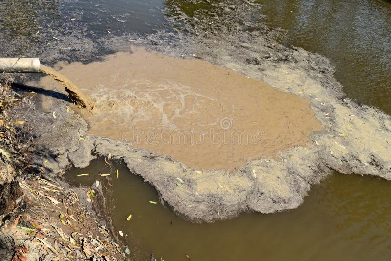 Dirty Water through Pipe Drop in Water Stock Image Image of brown