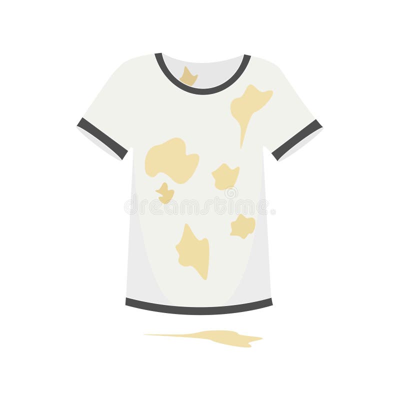 Dirty White T-shirt. Vector Illustration on a White Background. Stock ...