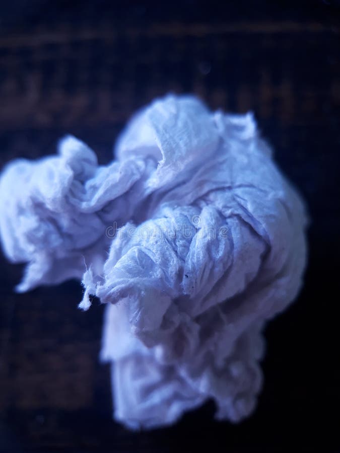 Dirty White Tissue Paper after Use for Cleaning Stock Image Image of