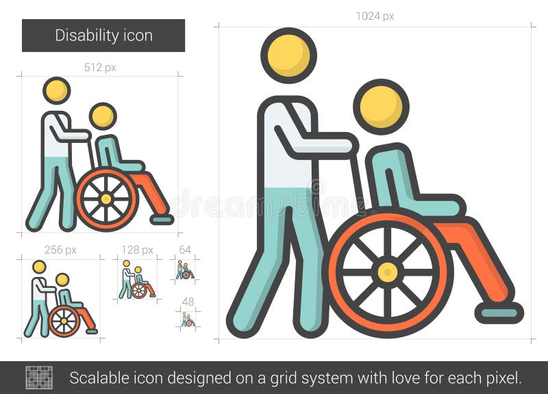 Disability Line Icon Stock Vector Illustration Of Chair 85919204