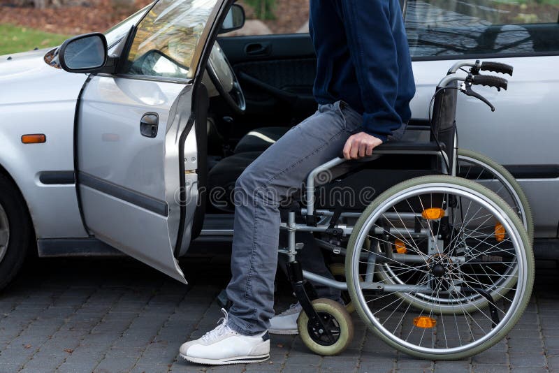Disabled Driver Getting into a Car Stock Photo Image of insurance