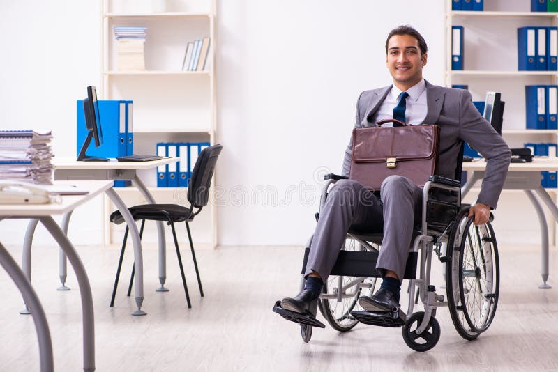 Disabled Employee in the Office Stock Image Image of computer