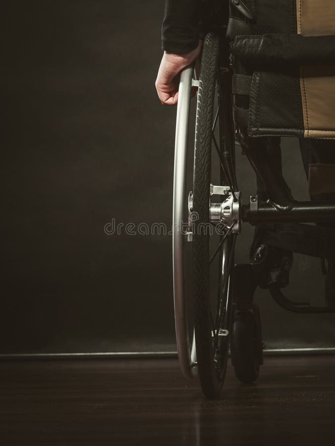 Disabled Person Sitting on Wheelchair. Stock Photo - Image of invalid ...