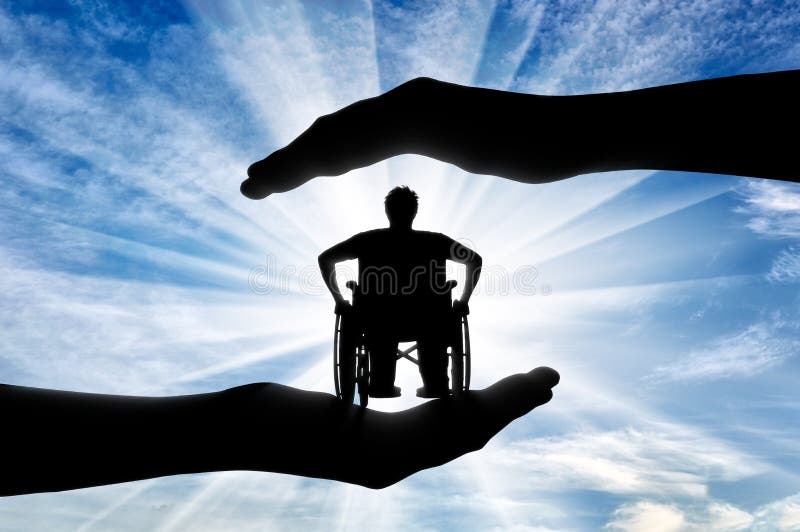 Disabled Person in Wheelchair in Hands Day Stock Image - Image of ...