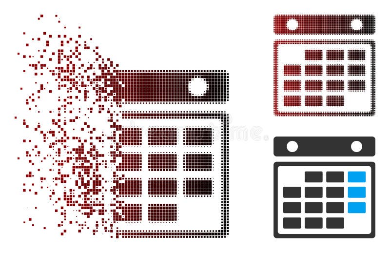 Disappearing Pixel Halftone Month Calendar Icon royalty free illustration