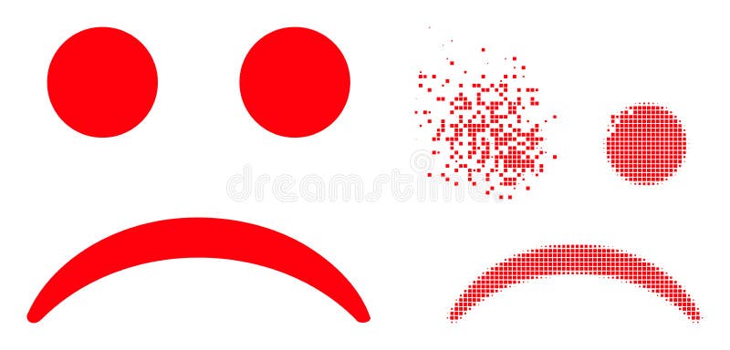 Disappearing Pixel and Original Sad Smiley Icon royalty free illustration