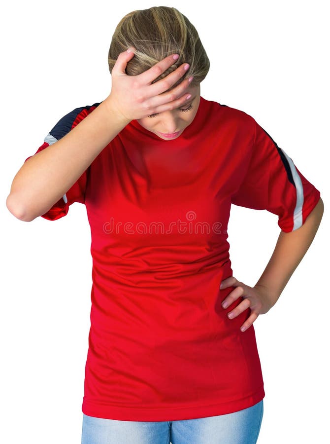 Disappointed Football Fan in Red Stock Photo Image of soccer, event
