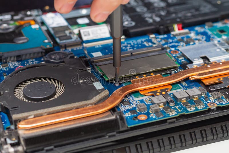 Disassemble the Laptop for Repair, Chips, Processor and Boards Inside