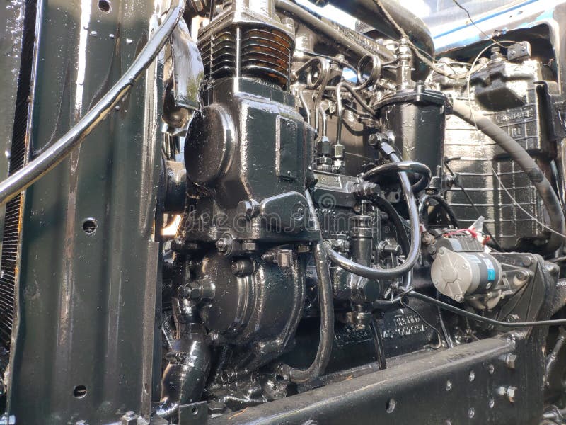Repair of the Tractor. a Tractor with a Disassembled Engine Stock Image