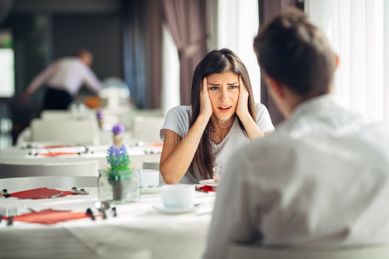 Disaster news.Reaction for negative event.Shocked woman in disbelief.Desperate angry female hearing disappointing information