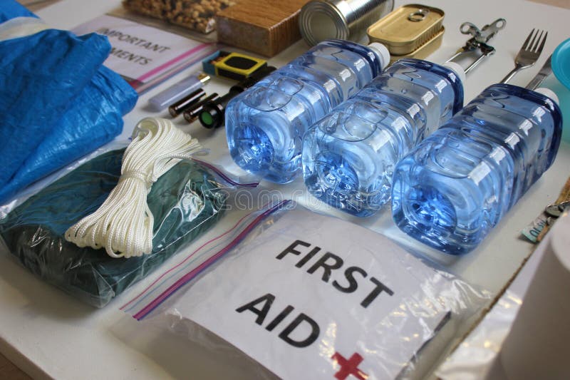 Disaster preparedness items royalty free stock image