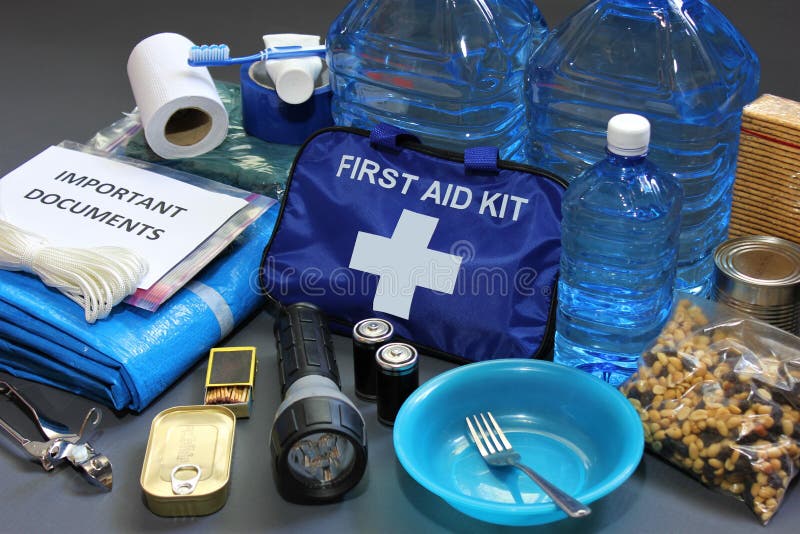 Disaster preparedness items royalty free stock image