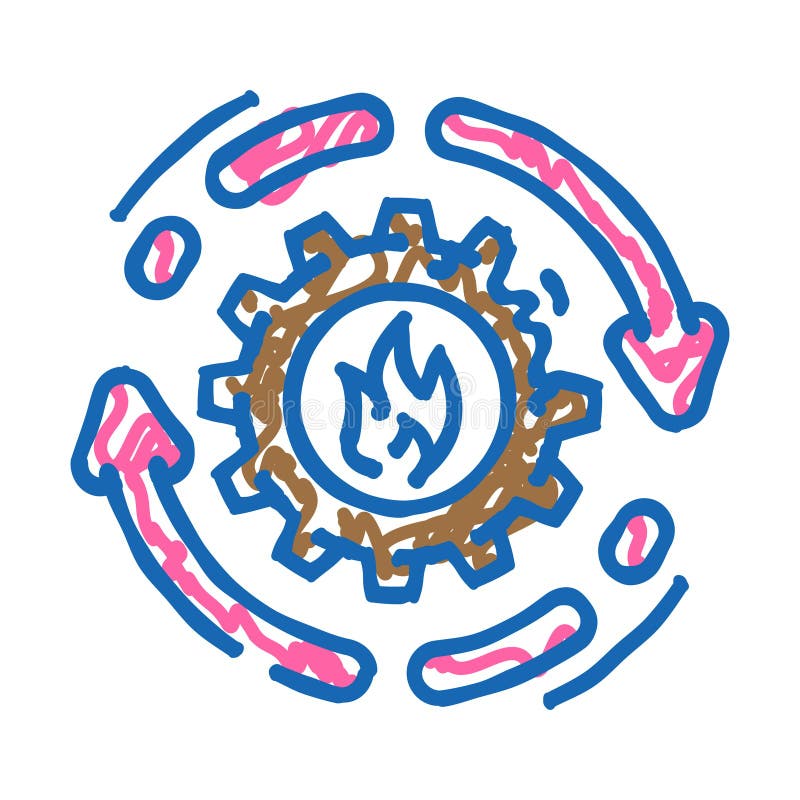 Disaster recovery business process icon doodle illustration vector illustration