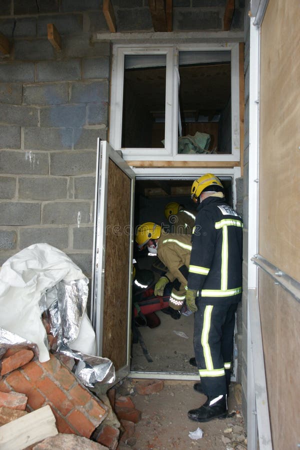 Building destroyed, explosion and collapses royalty free stock photos