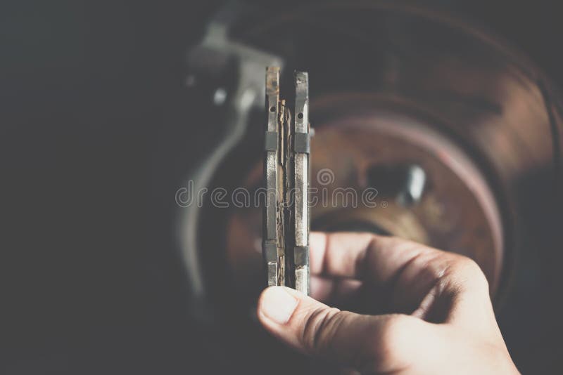 Disc Brake and Asbestos Brake Pads at Car Garage Stock Image Image of