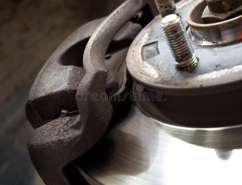 The Disc Brake Caliper and the Brake Disk Car Stock Photo Image of