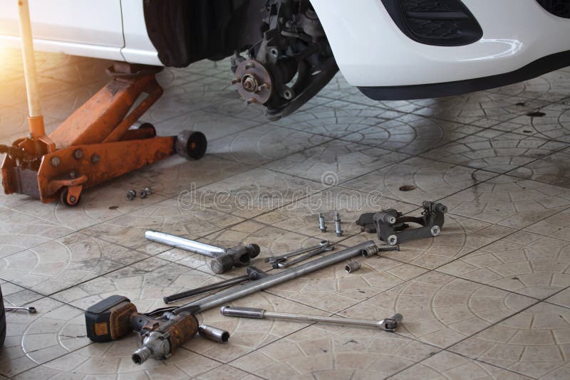 Disc Brake of the Vehicle for Repair in Auto Service. Disk Brake and