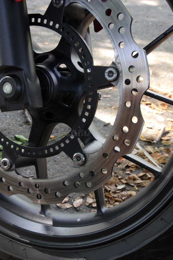 Disc Brakes of a Motorcycle. Stock Image Image of round, motorcycle