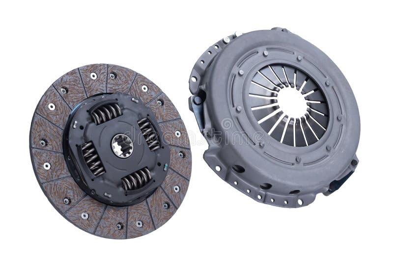Disc and Clutch Basket with Release Bearing. Engine, Purse Stock Photo