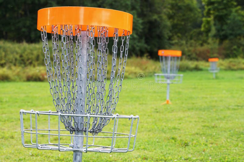 Disc golf basket. stock photo. Image of golf, golfing 158754422