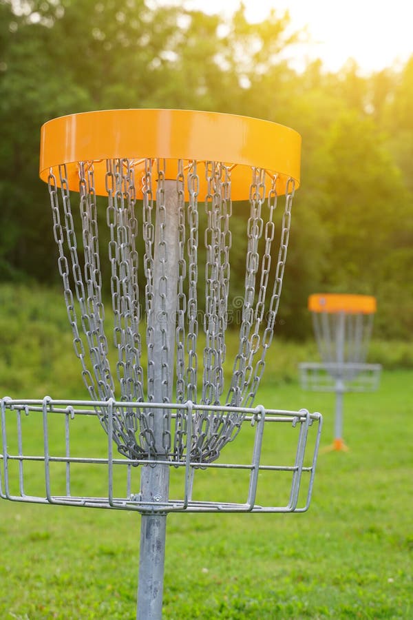 Disc golf basket. stock image. Image of extreme, hole 158754283