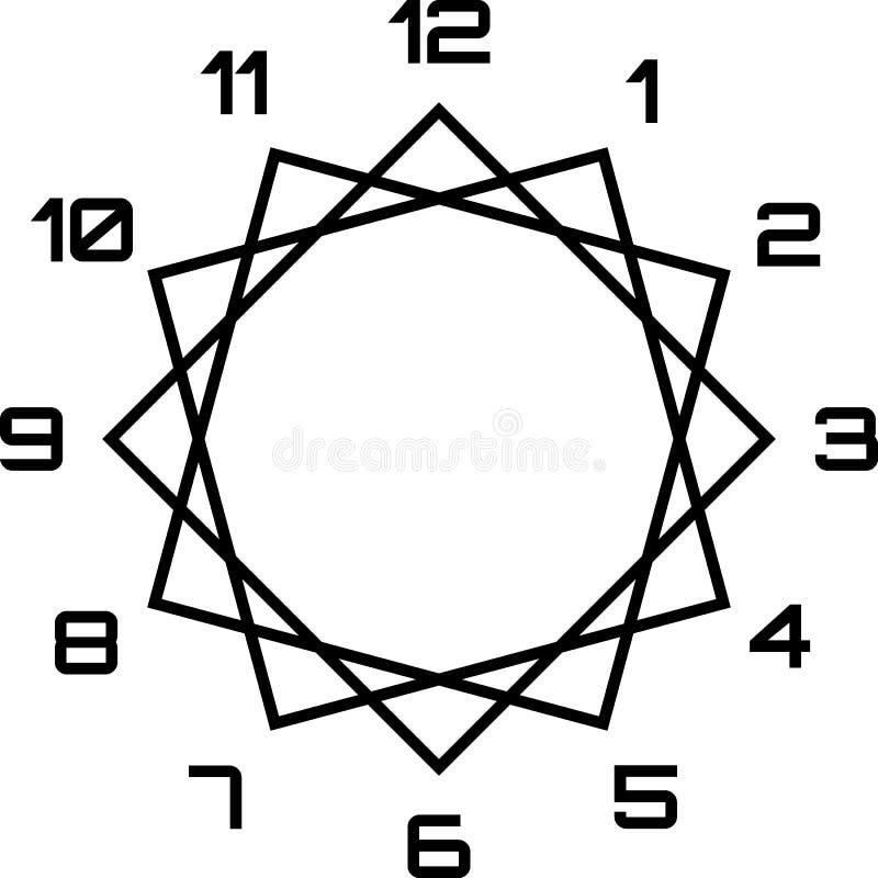 Clock dial black big numbers diamond fframe hourly black on transparent background. Clock dial black big numbers diamond fframe hourly black on transparent background