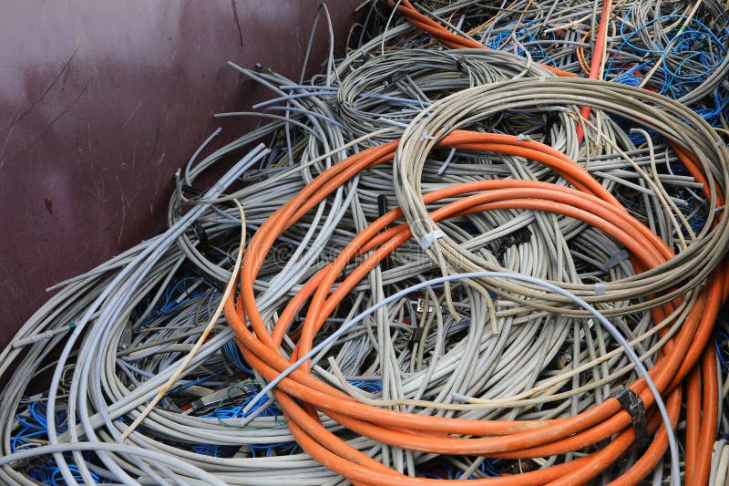 Discarded Electrical Cords at the Electrical Cord Scrapyard for