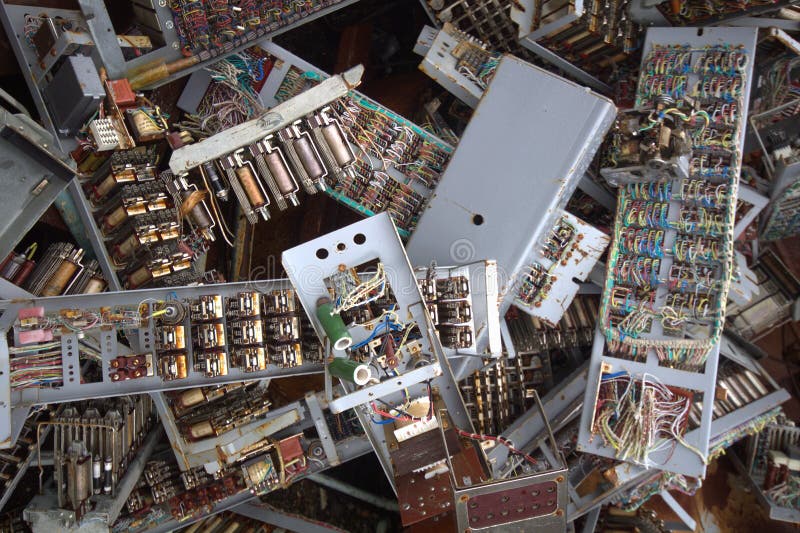 Discarded Obsolete Electronic Equipment Stock Photo Image of lead, plant 74857152