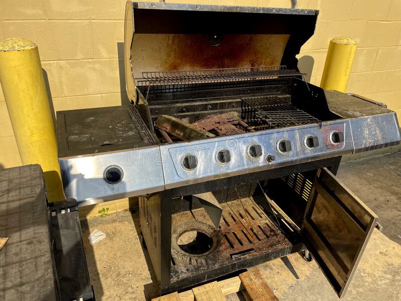 Discarded Old Rusty Broken Bbq Grill Stock Photo Image of industry