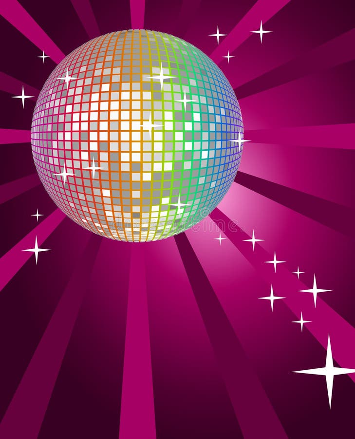 Background with shining disco ball