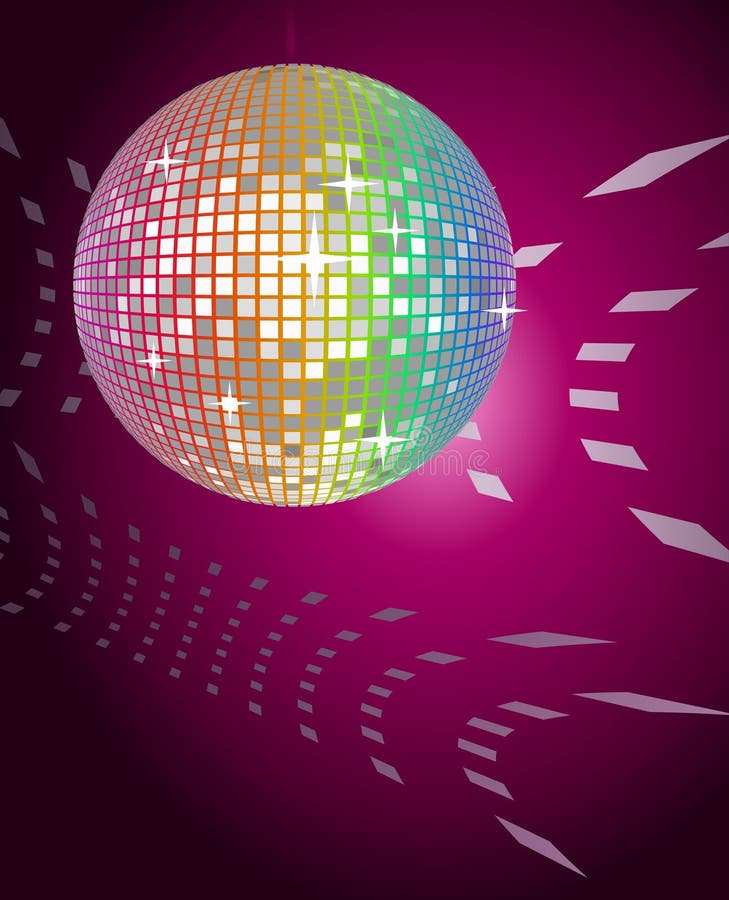 Abstract background with shining disco ball