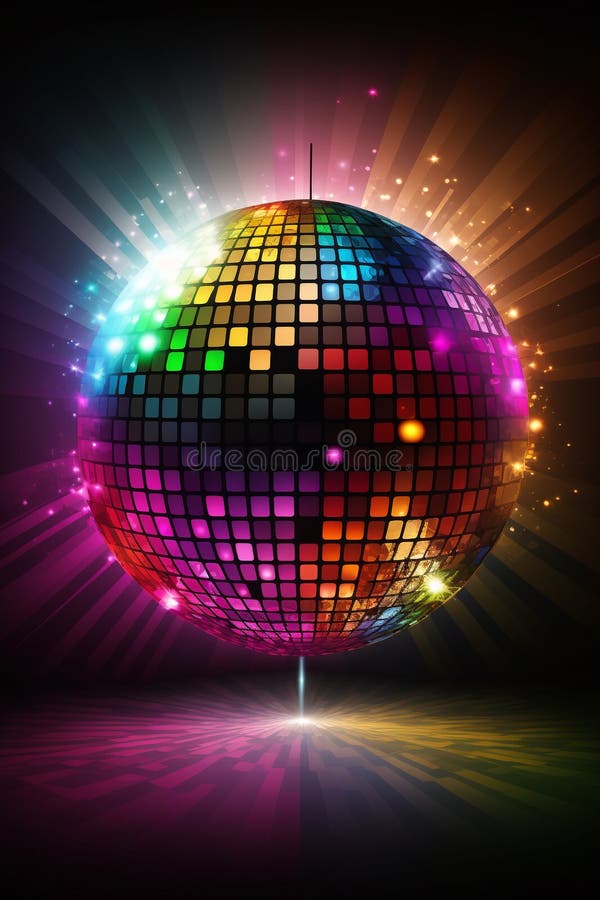 Disco Ball with Bright Lights. AI Generated Stock Illustration Illustration of reflection