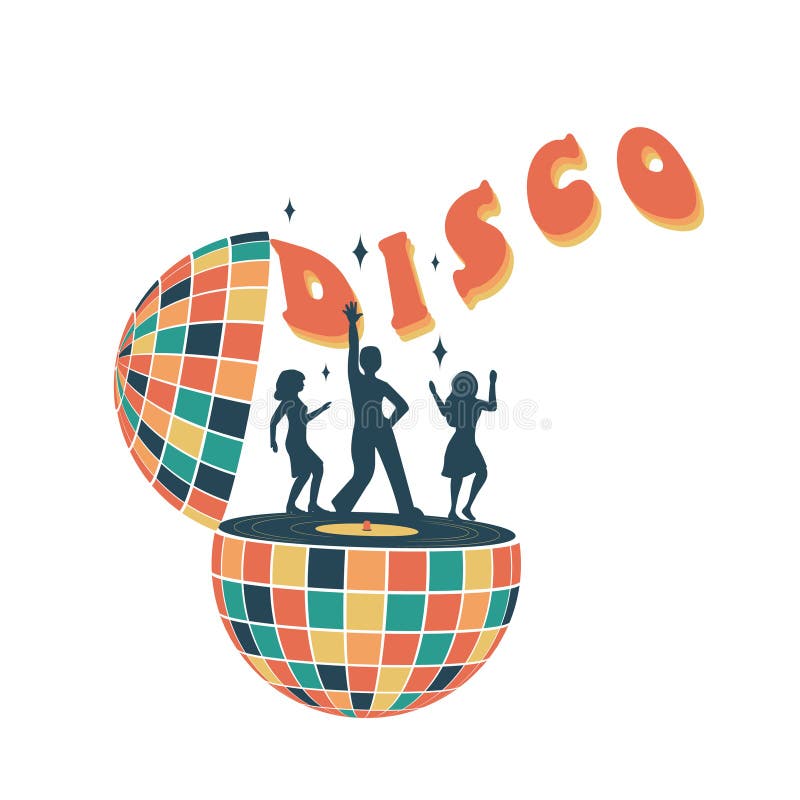 Disco Ball and Disco. Groovy. Clockwork Dancing. Clockwork Elements in