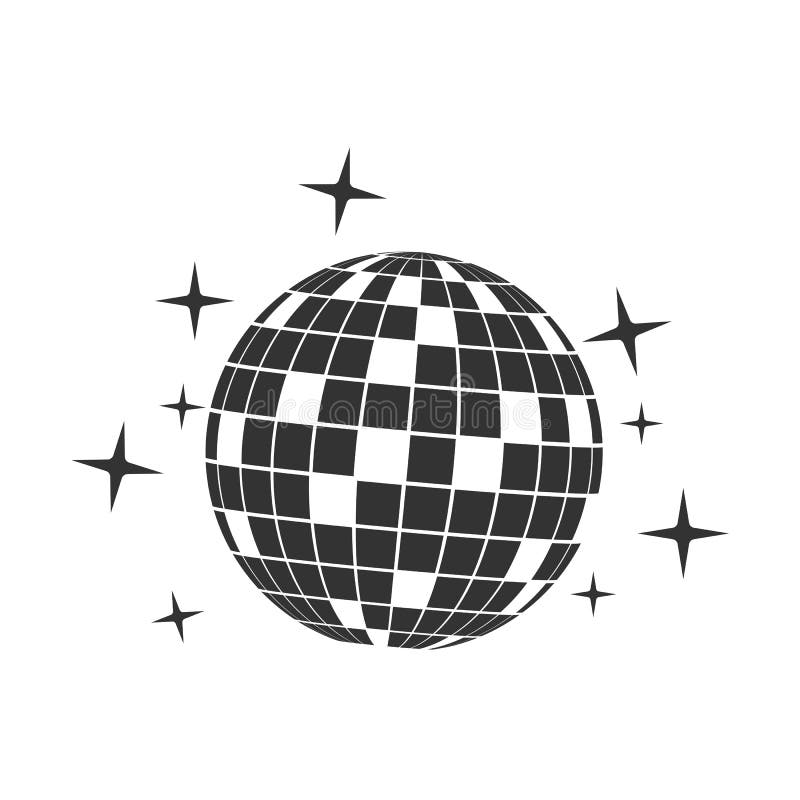 Disco Ball Icon Isolated on White Background. Vector Illustration, Flat