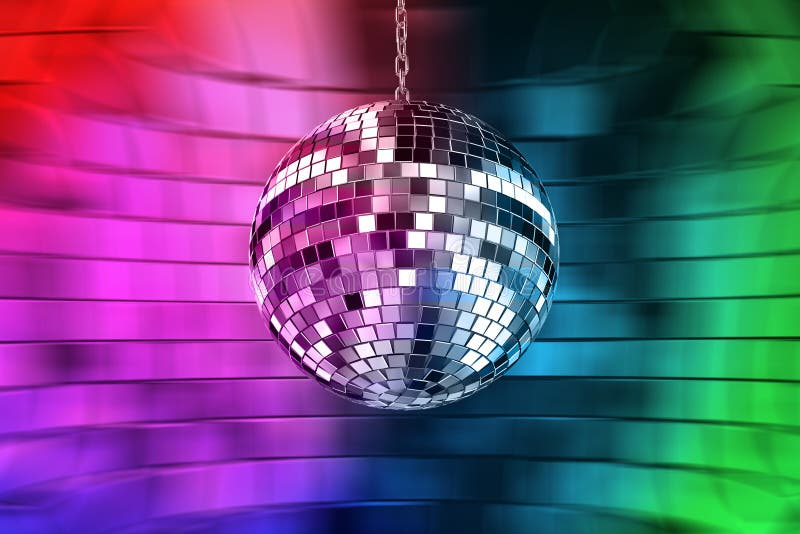 Disco ball with lights stock illustration. Illustration of dancefloor