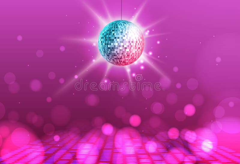 Sparkling Pink Disco Ball Isolated Stock Illustration - Download