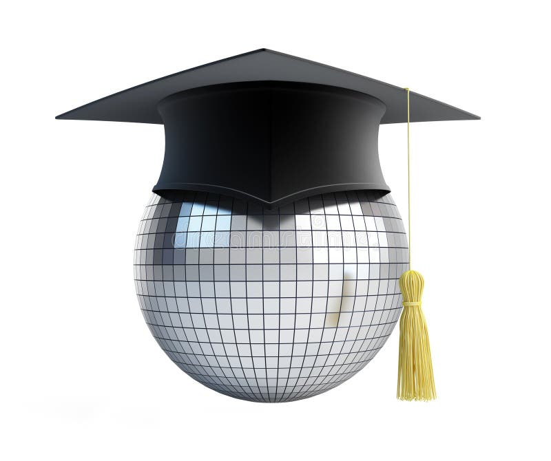 Disco Ball School Graduation Cap Stock Illustration Illustration of