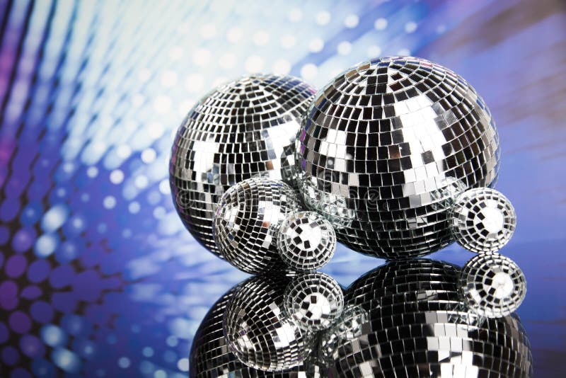 Disco Balls, Sound Waves And Music Background Stock Image Image of